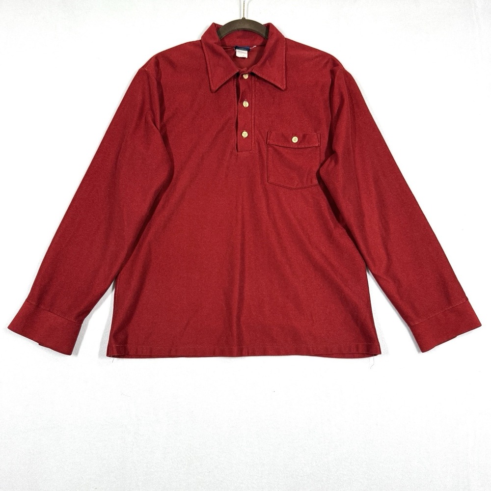 Vintage Velour Shirt Mens Medium‎ Long Sleeve Dagger Collar JC Penney Mens Store